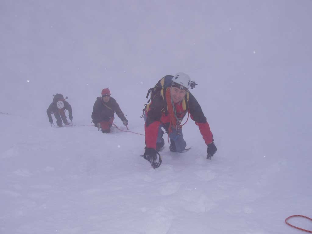 dans la face nord du cingles cordée dans la purée.