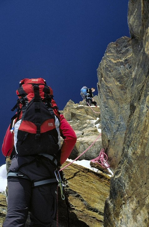 In azione sulla cresta Rey alla Dufourspitze