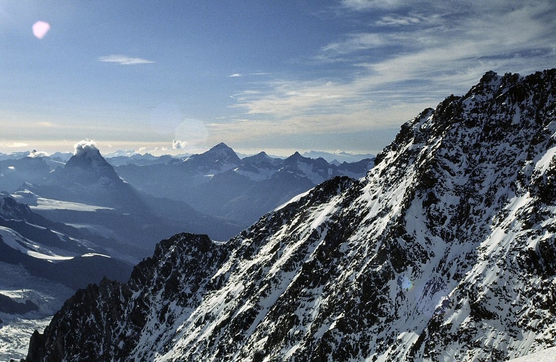 Cresta Rey alla Dufourspitze vista dalla Zumsteinspitze