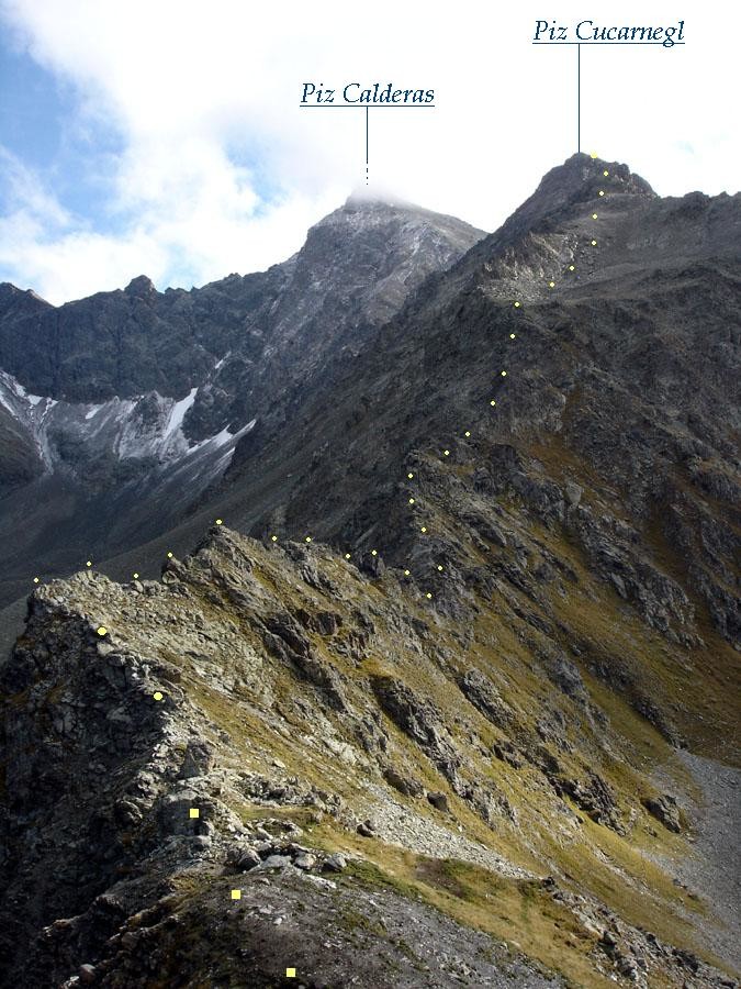 Piz Cucarnegl, cresta W