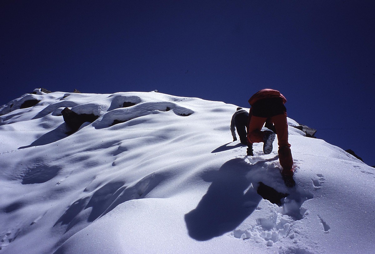 Pentes terminales du Photo Peak (5300m)