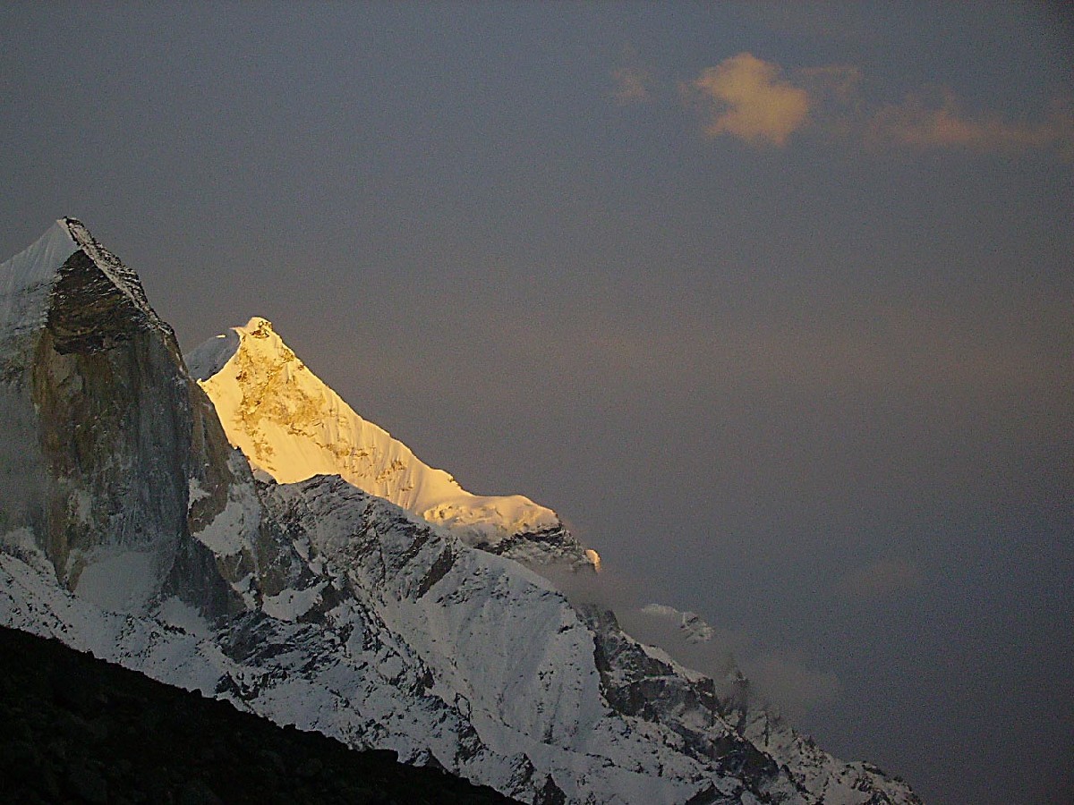Coucher de soleil sur le Baghirati IV depuis Tapovan