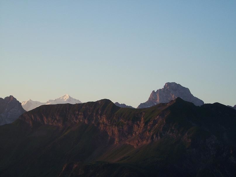 Le Mont Blanc et la Pointe Percée depuis les Pointes du Midi