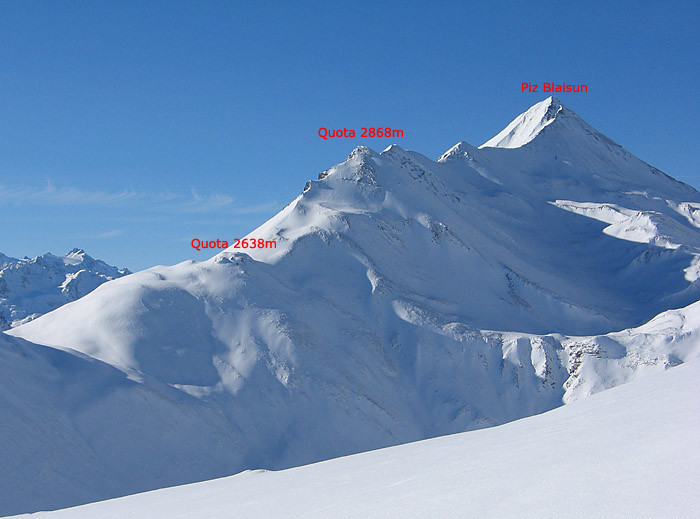 Quota 2868m del Piz Blaisun, dal Piz Belvair