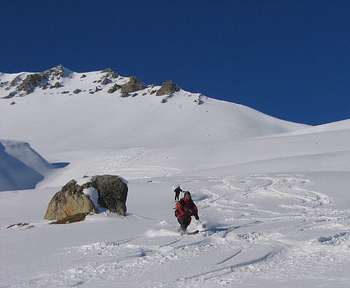 Discesa dalla quota 2868m del Piz Blaisun