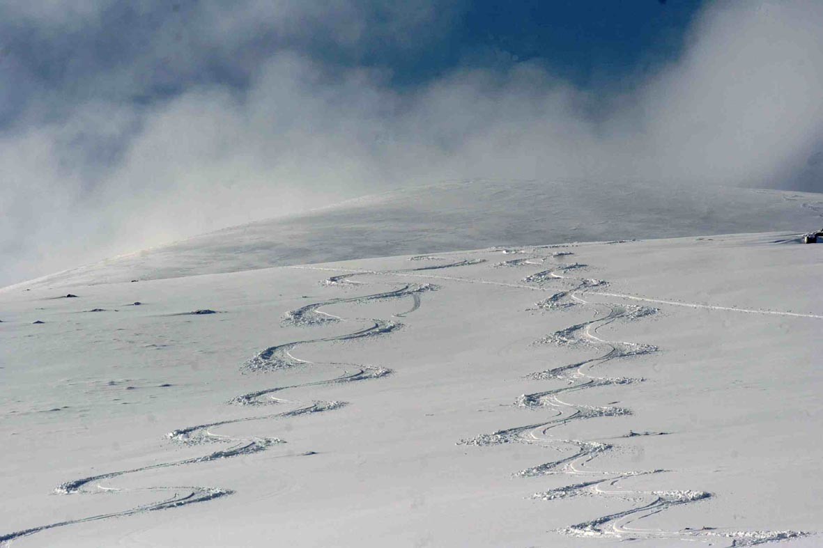 saioa , nieve polvo