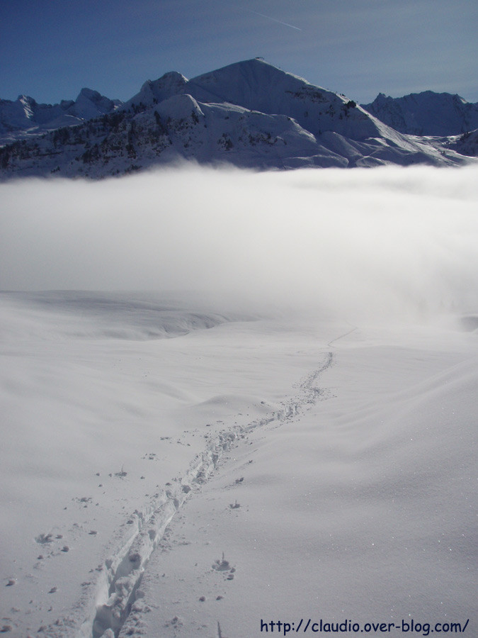 trace à l'Aiguille Verte