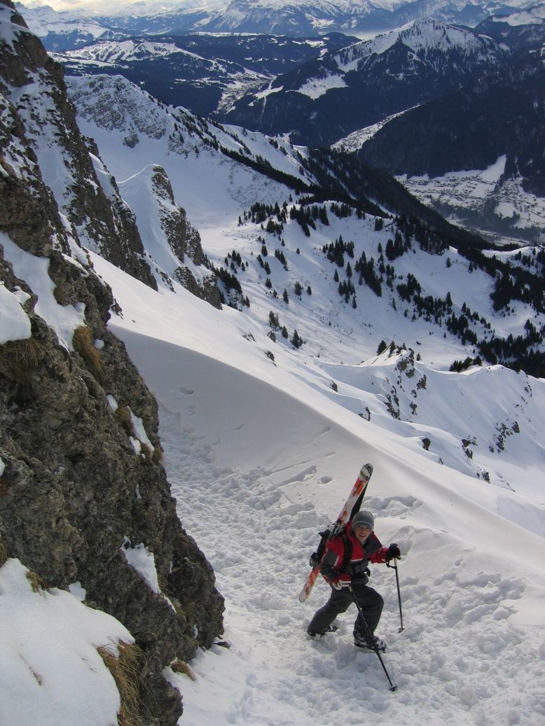 Lucas avant l'attaque du petit couloir menant sur la sommet principal de Tavaneuse