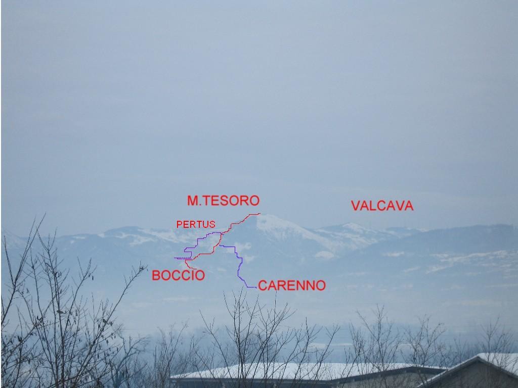Il Monte Tesoro:versante W e S