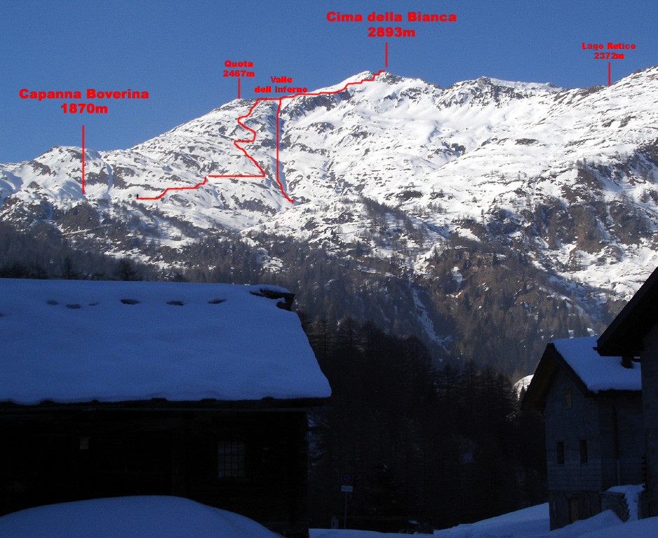Itinerario alla Cima della Bianca