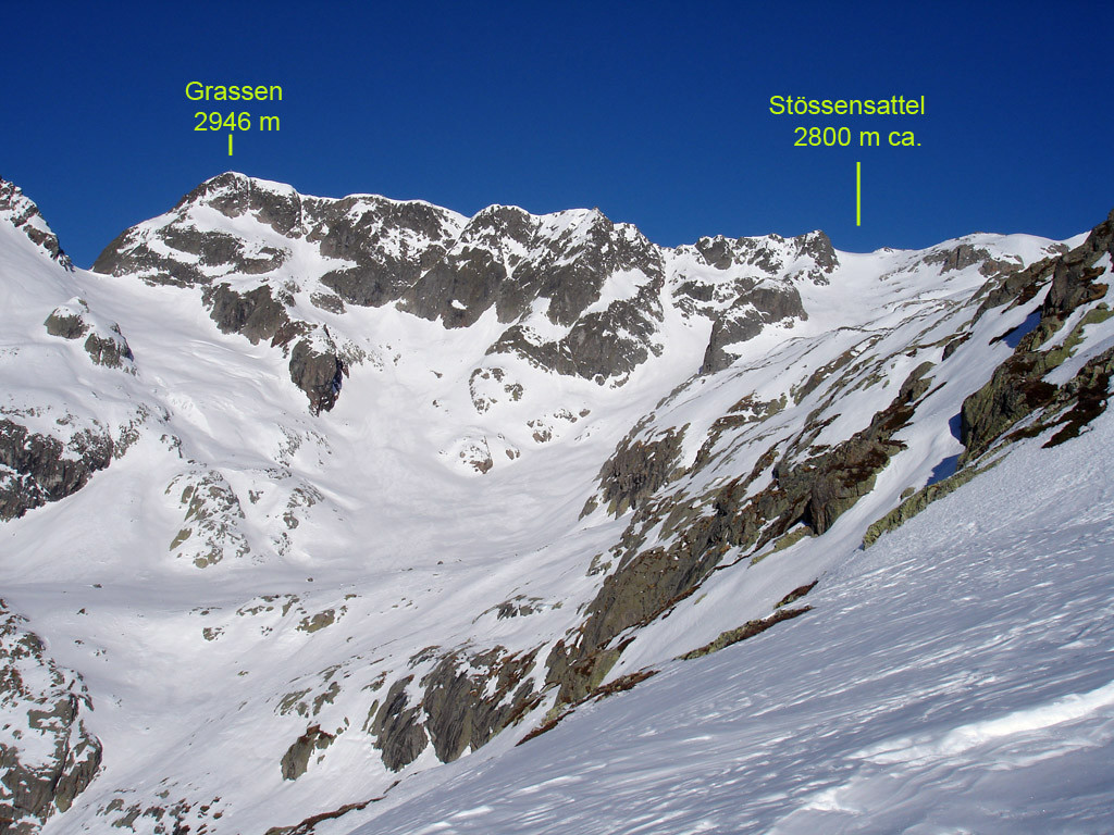 Il vallone d'accesso al Grassen dalla Meiental.