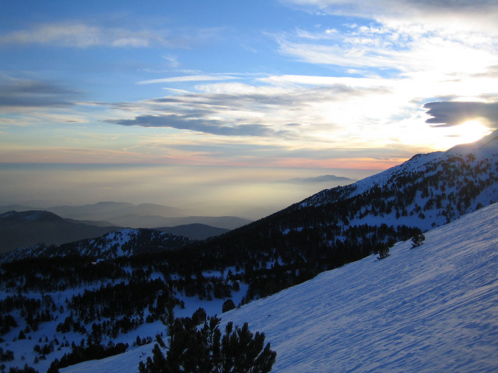 Lever de soleil brumeux