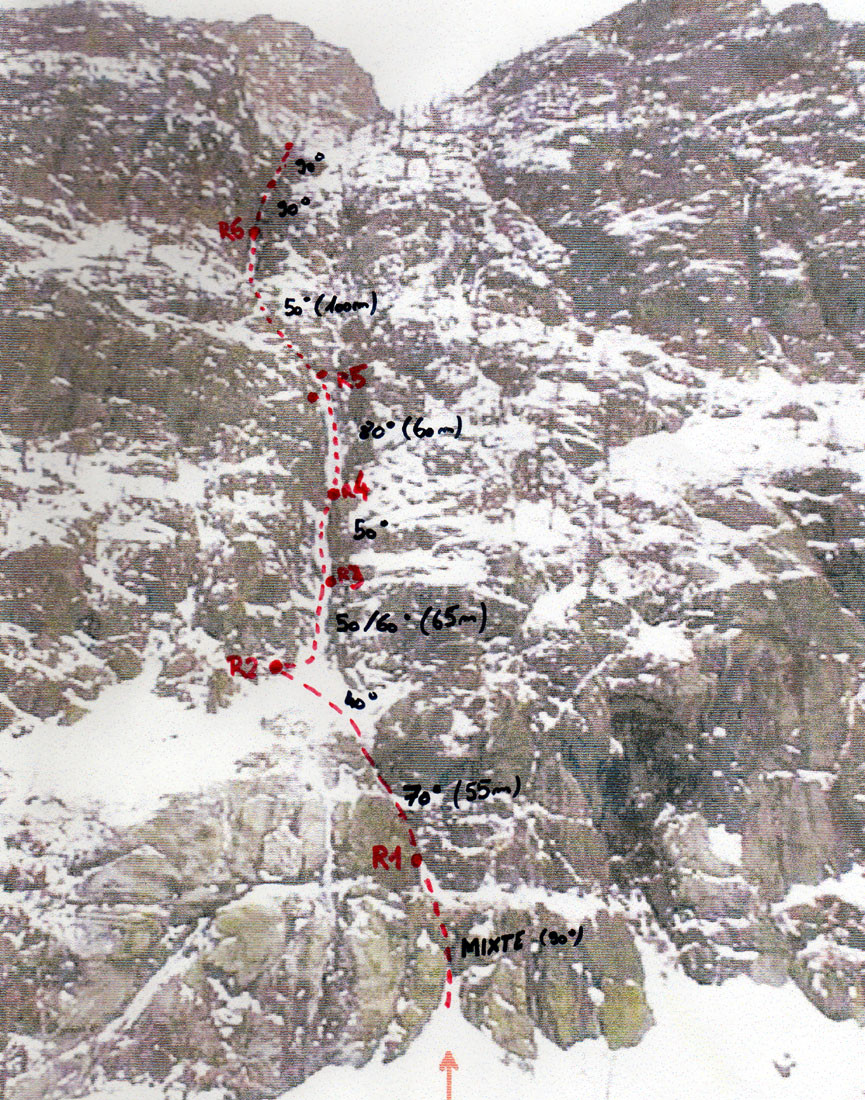 topo goulotte Canaille (jusqu'à R4) puis Canaille bis à la tete ste marguerite
