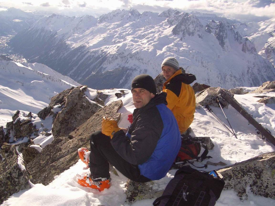 Alain et Caro au sommet de la Pointe des Grands