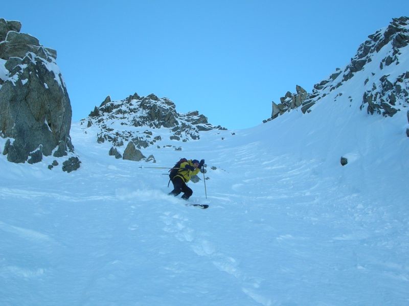 Descente du couloir N d'Arpette