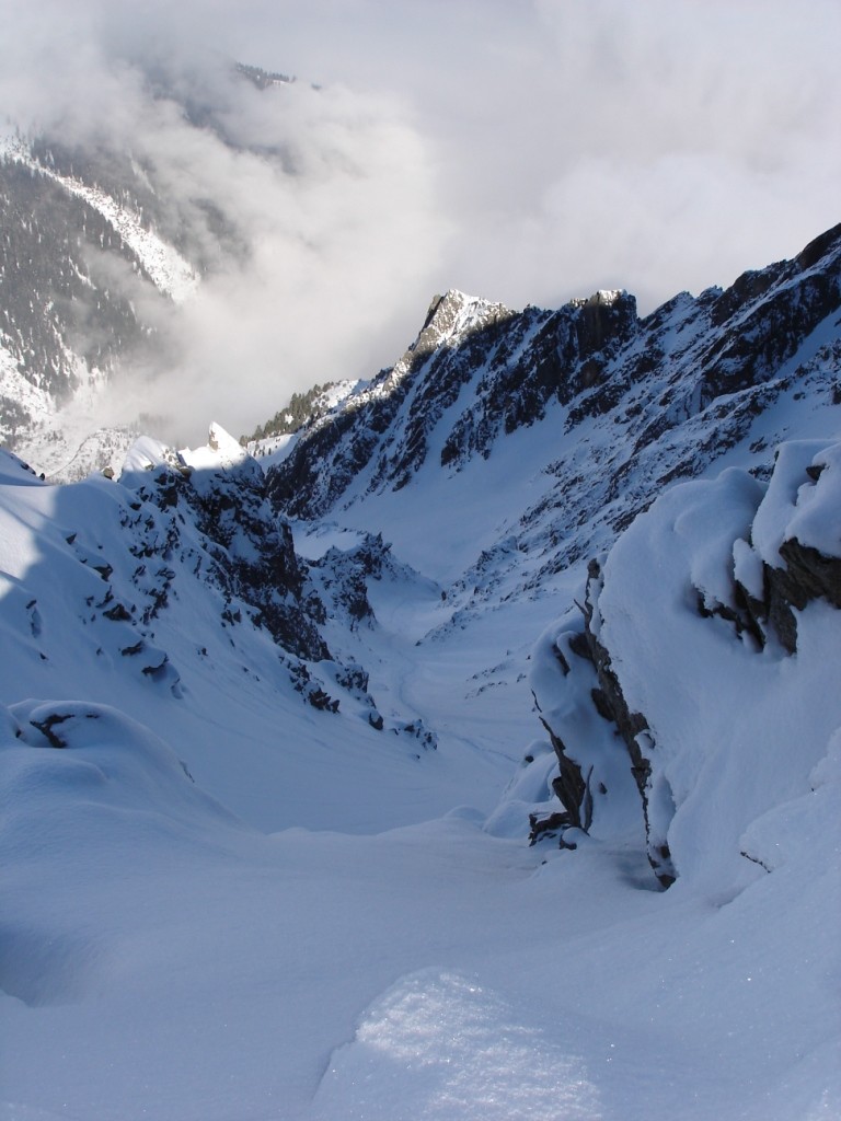 Couloir N d'Arpette vu du haut