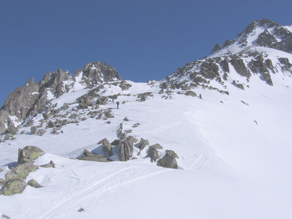 Verso la cima del Piz Tiarms