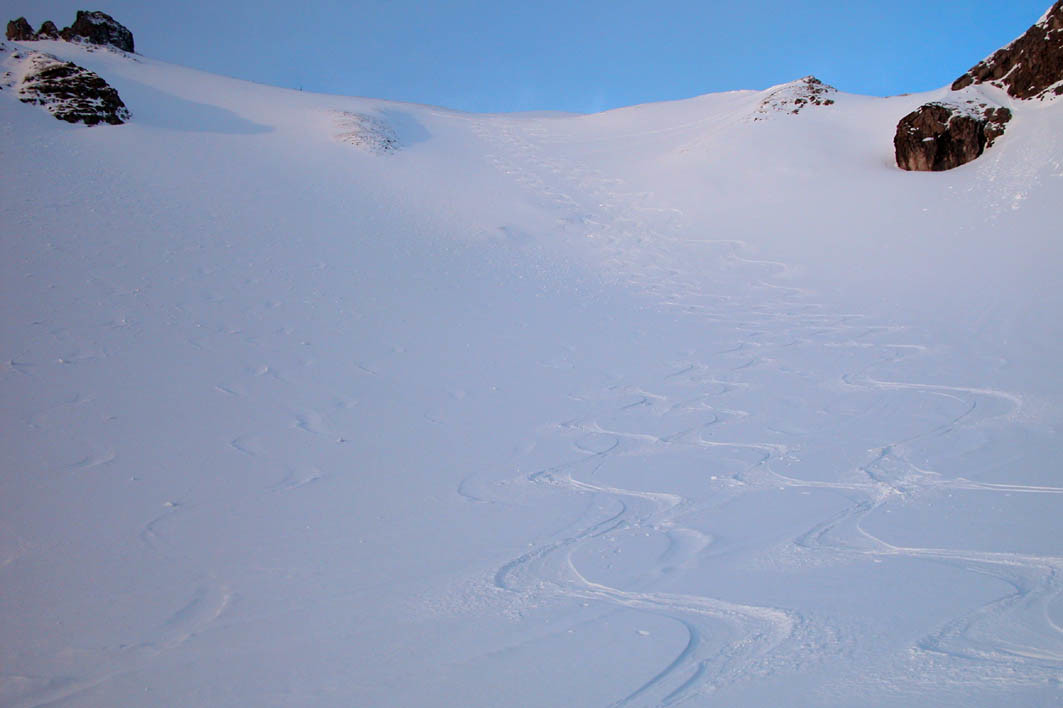 Traces dans la combe NE du Grammont