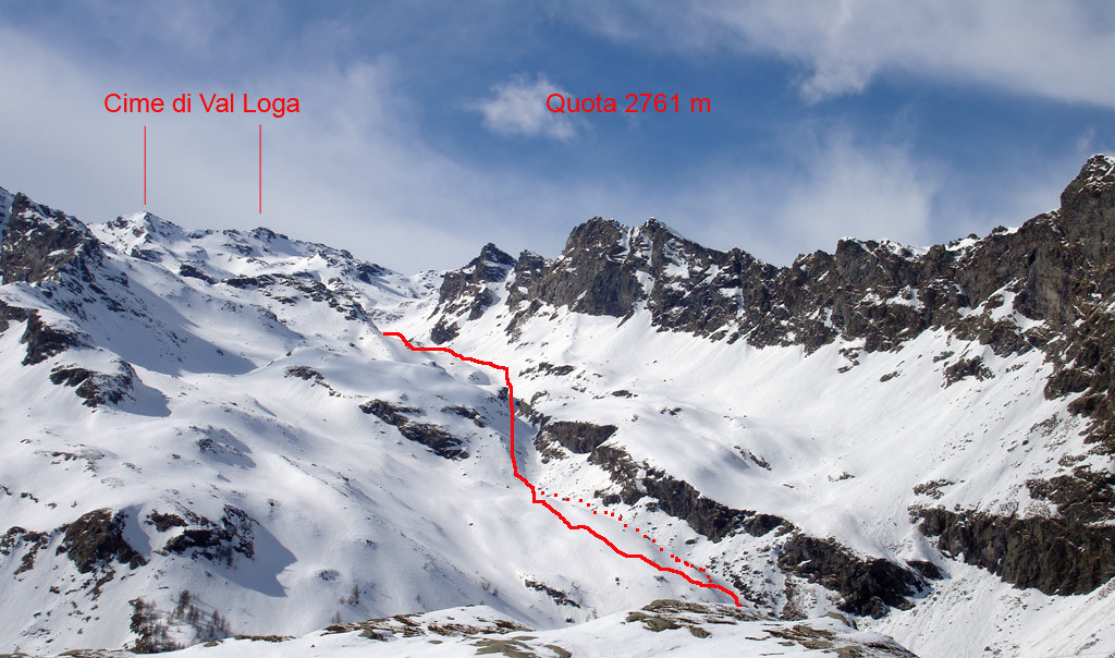 Il tratto medio della discesa in Valle Schisarolo.