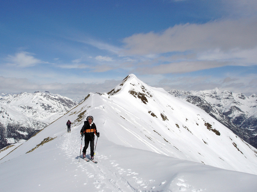 sulla cresta SSE del Pizzo Borron