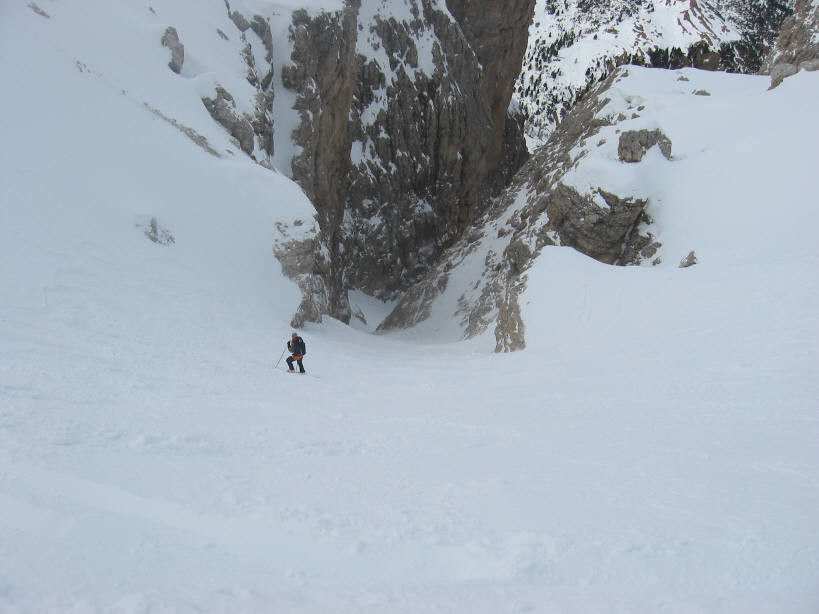 All'imbocco della Val Setus durante la traversata del Sella