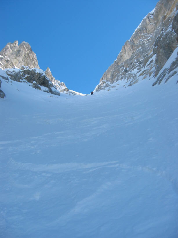 Nel canalone nord del Puez.