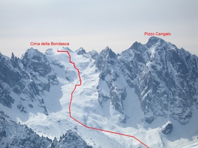 La salita alla Cima della Bondasca dal Duan