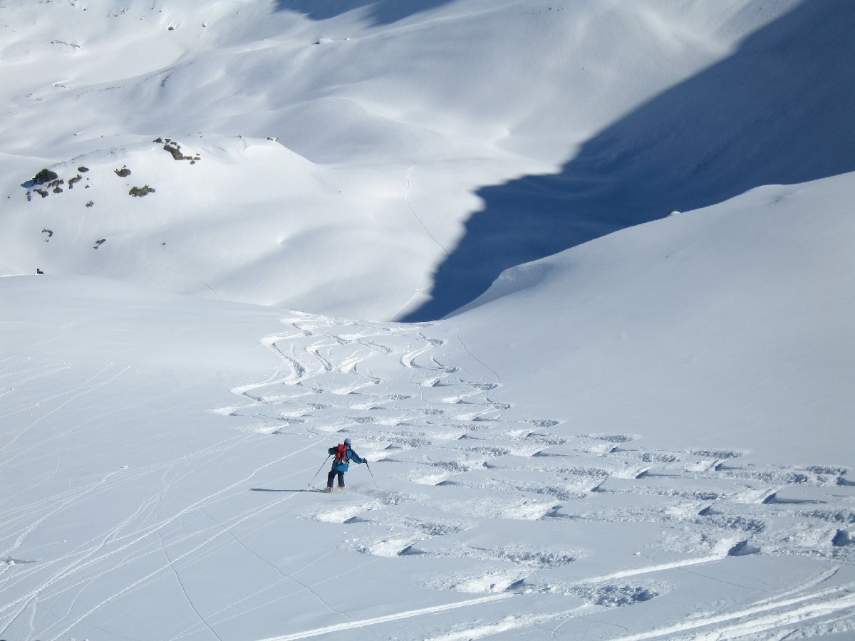 I primi pendii sotto la cima