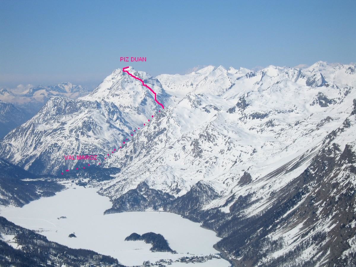 Dalla cima il piz Duan