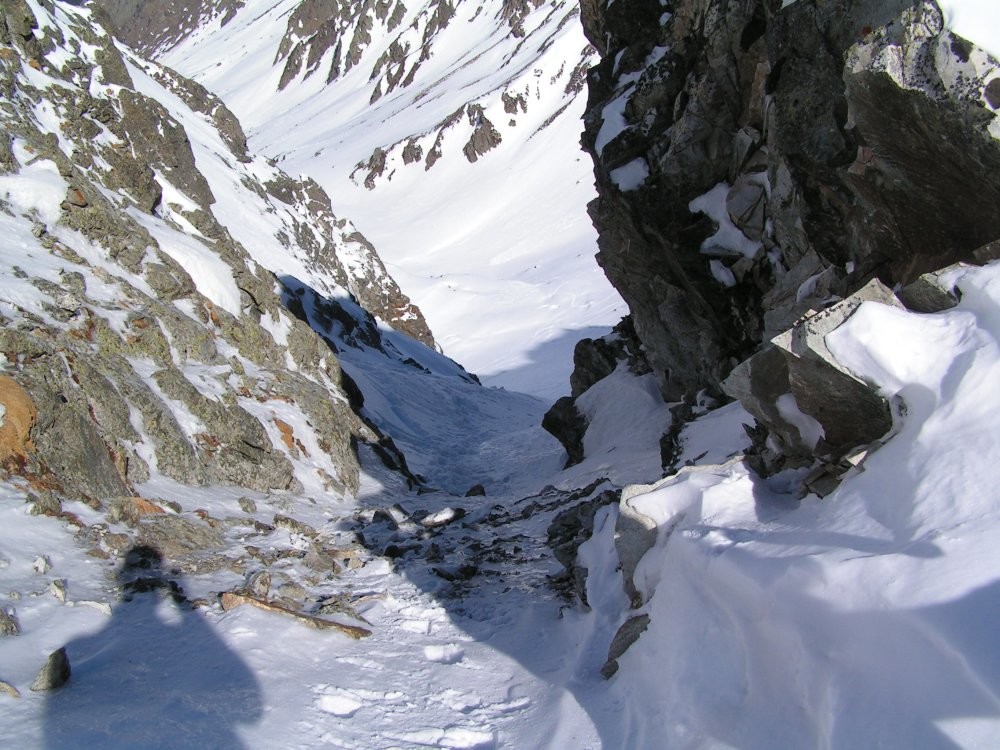 Brèche de la Marmottane, nw, depuis le haut