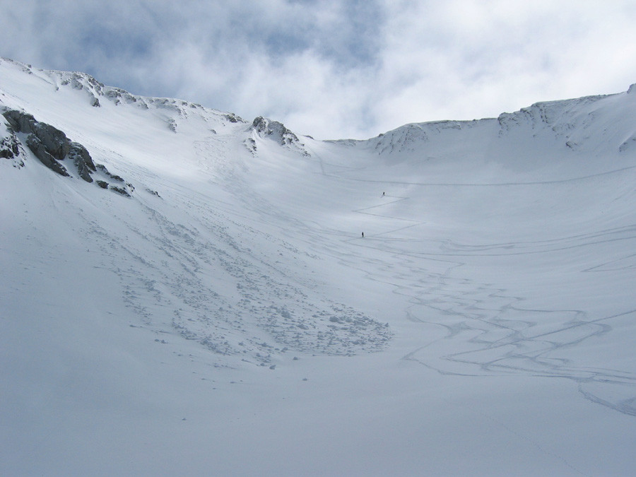 Col des verts, traces de descente