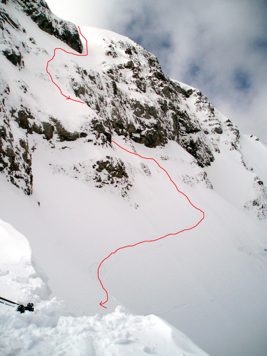 Le couloir vu du col de Balafrasse