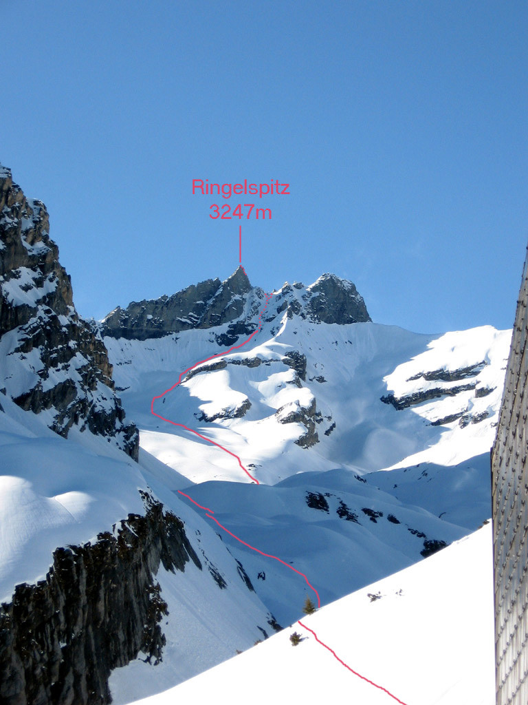 Ringelspitz: itinerario visto dalla ringelspitzhutte