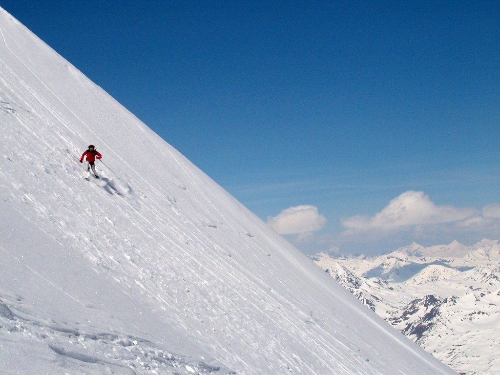 In discesa sul versante NE