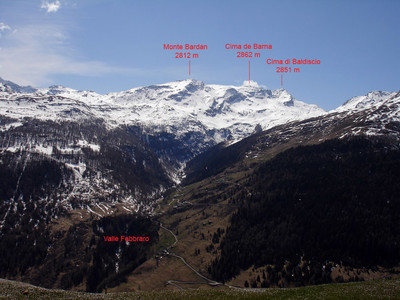 Monte Bardan, Cima de Barna, Cima di Baldiscio.