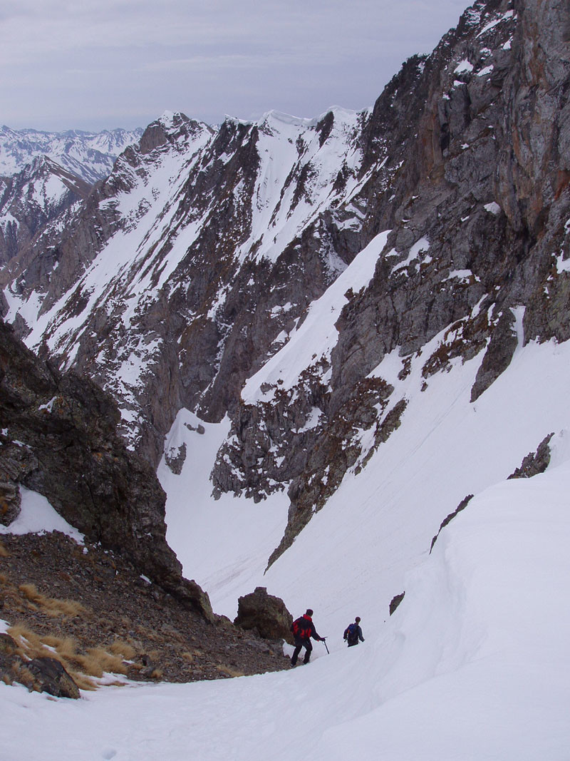 descente du couloir de Peyre Blanc