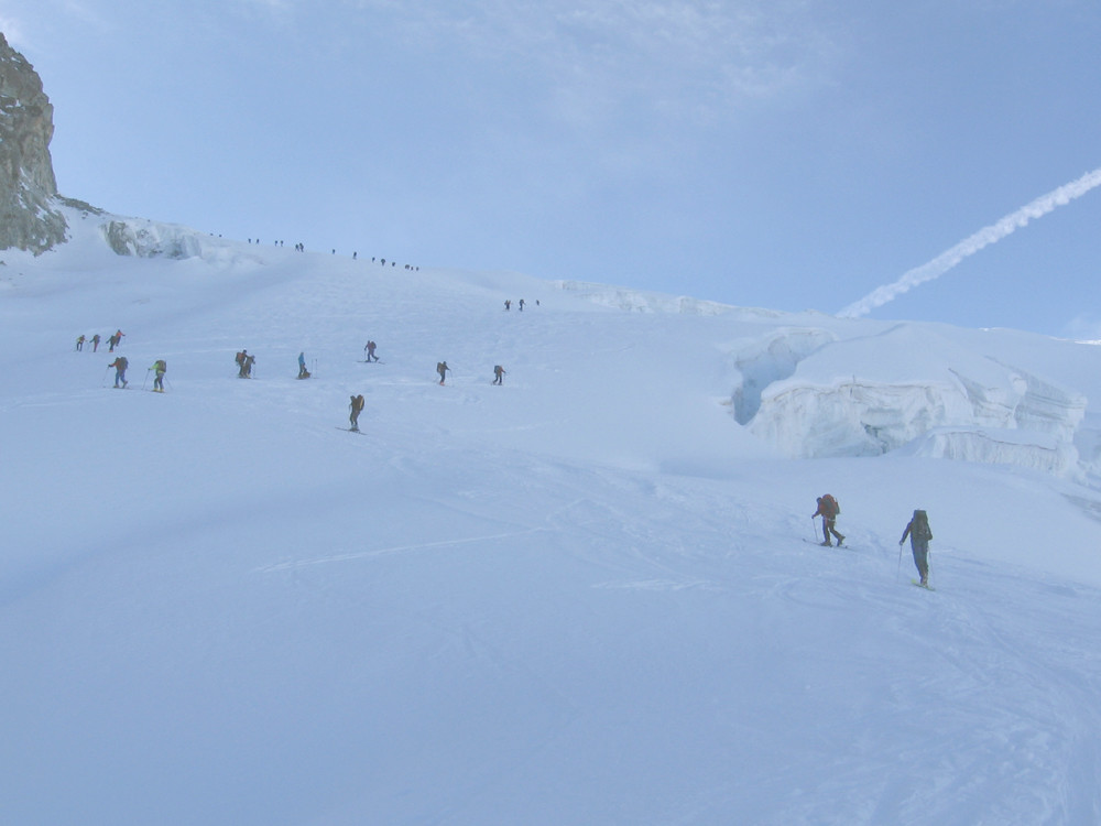 Sul Glacier de Tsena Refien verso il Col de la Serpentine