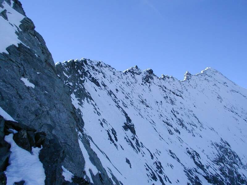 Arête N du Pourri vu du haut de la face N de Turia