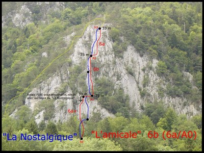 Nouvelle voie à Bonnes Fontaines, Jura Suisse; L'amicale Nouvelle voie à Bonnes Fontaines, Jura Suisse; L'amicale