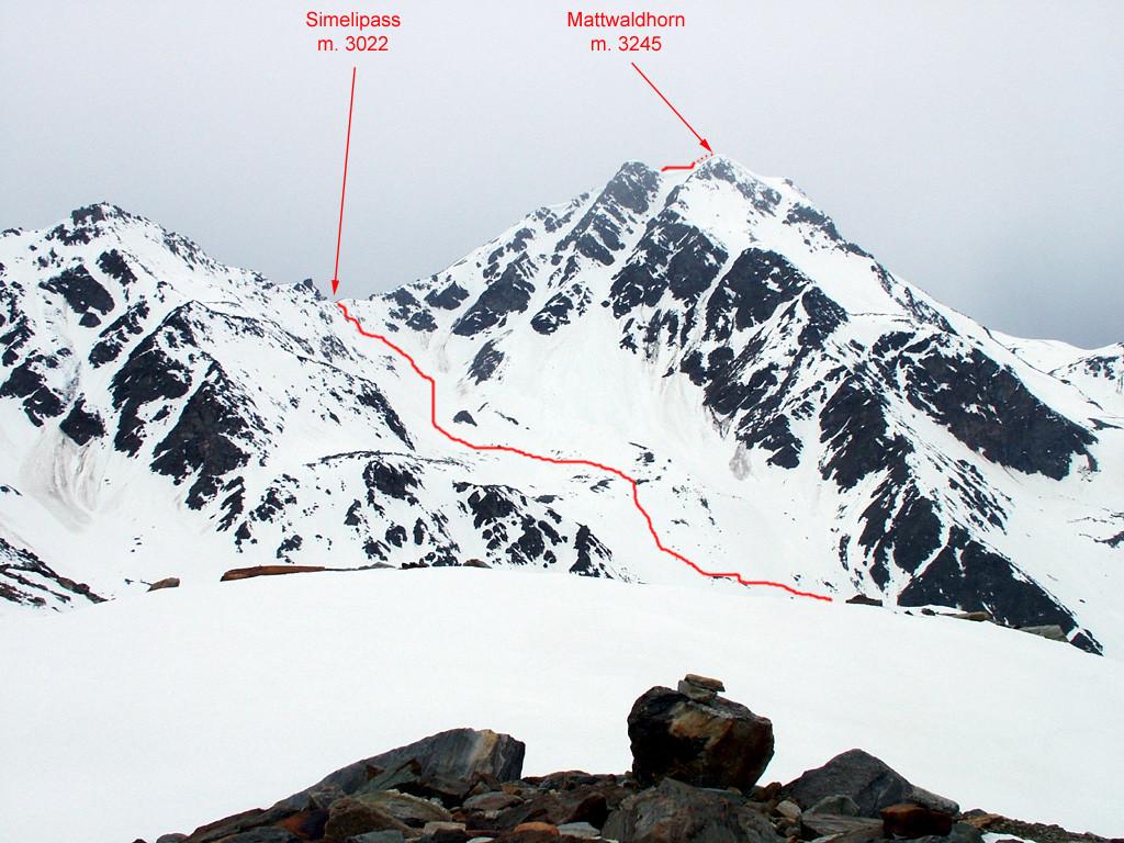 Itinerario al Mattwaldhorn