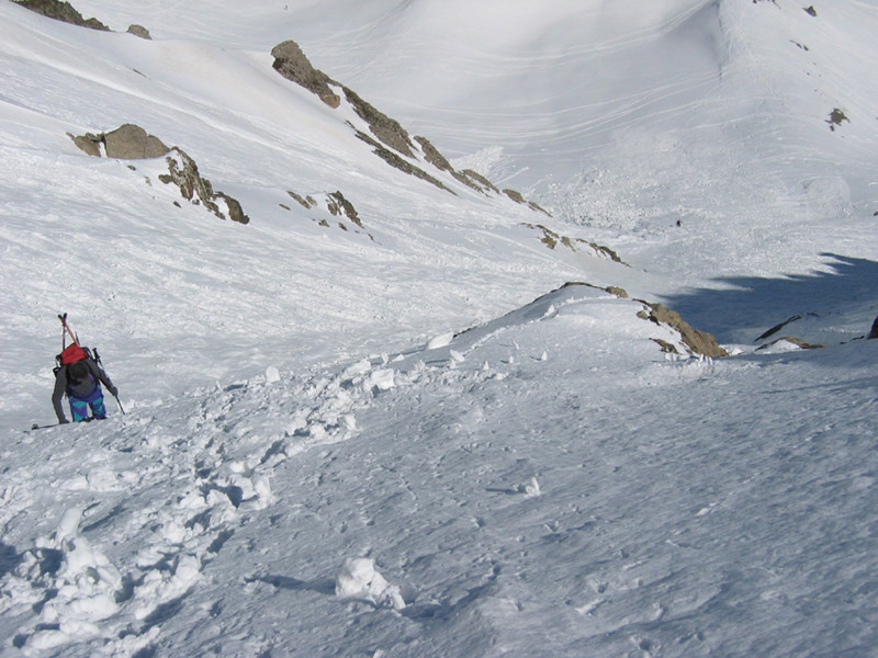 Aiguille du Grd Fond, vers le haut du couloir