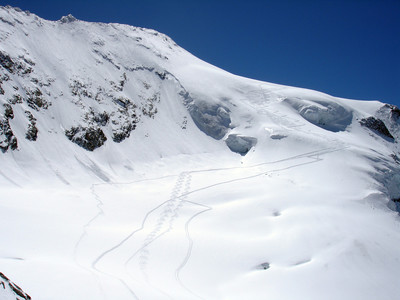 Il Glacier du Geay ed il Mont Pourri, dal Col des Roches 3443 m.