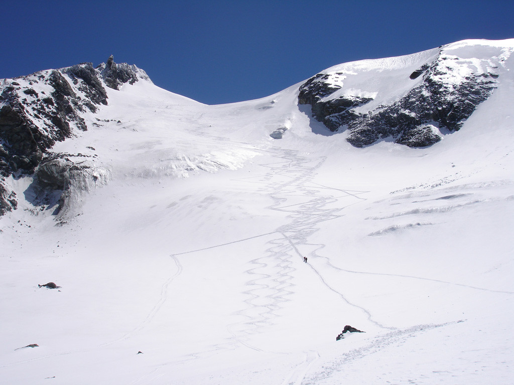 Il Glacier du Grand Col ed il colle des Roches 3443 m.