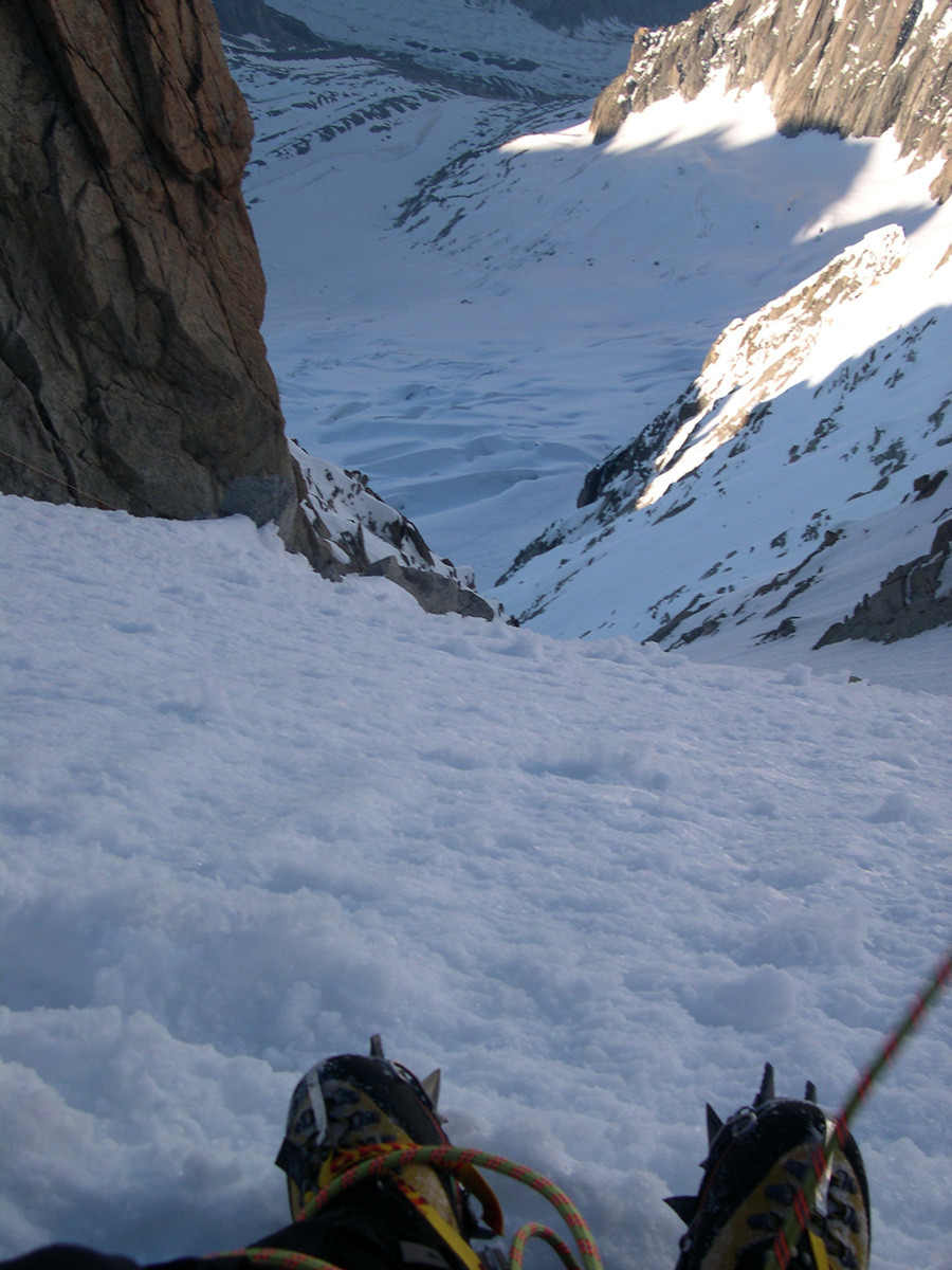 plongeon vers le whymper depuis le col de la grande rocheuse