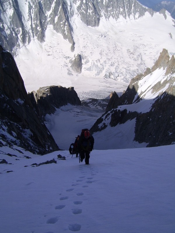 Juste sous le sommet d'argentière:les dernières traces à faire