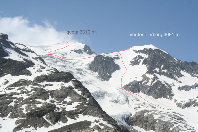 Discesa Vorder Tierberg - Pendio NE -