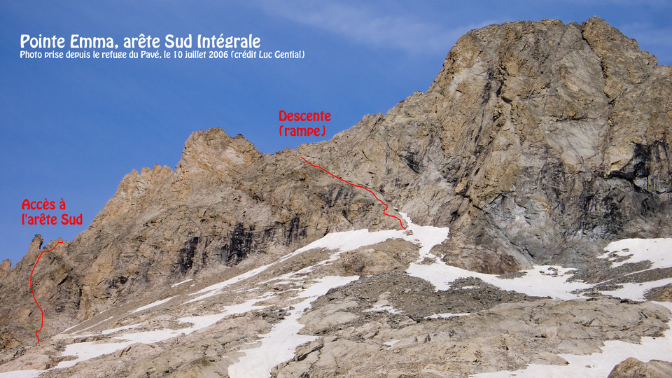 Pointe Emma, arête Sud Intégrale et descente