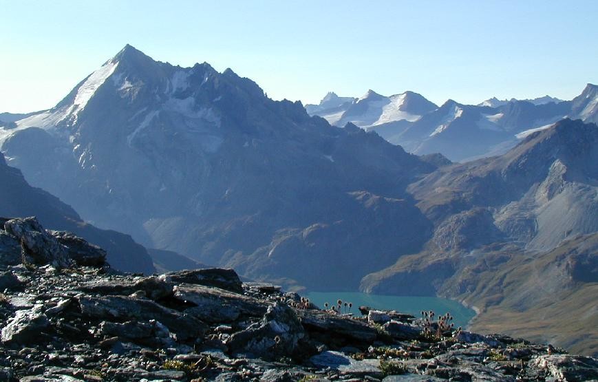 La Tsateleina (3602m) & lac Sassière - vue depuis l'arête