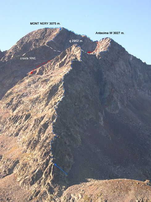 Mont Nery 3075 m. - cresta Nord