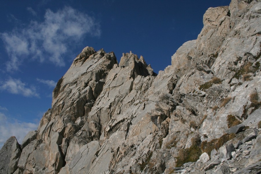 La partie supérieure de l'arête E (aig. Vanoise)